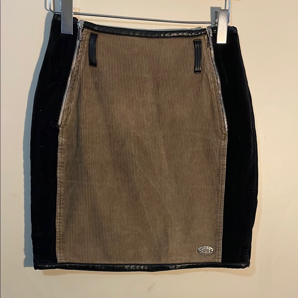 Vintage Corduroy Skirt - Black and Brown